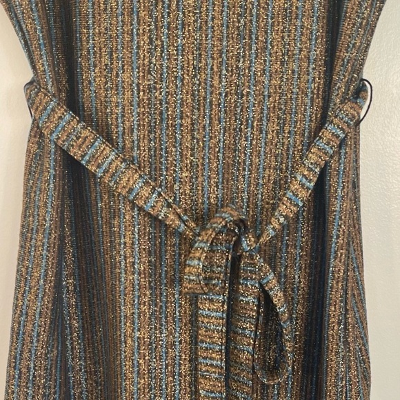 ZARA Trafaluc Metallic Stripe Midi Dress - Picture 9 of 15